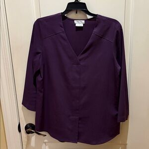 Van Heusen Purple V-Neck Blouse